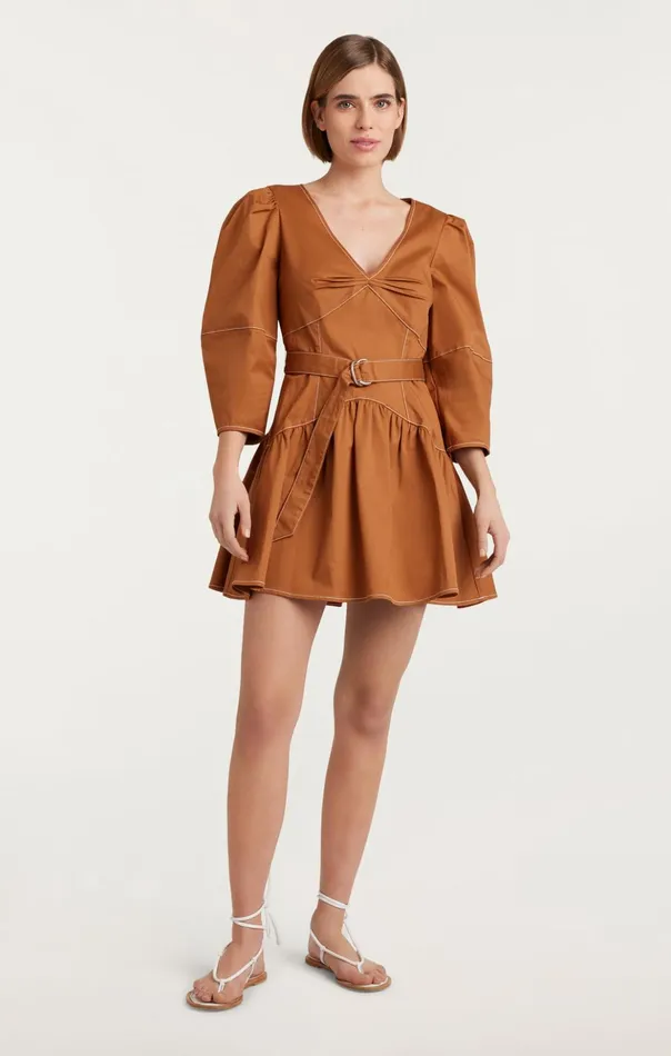Women Cinq Sept Mini Siene Dress Baked Cookie