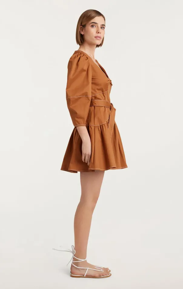 Women Cinq Sept Mini Siene Dress Baked Cookie