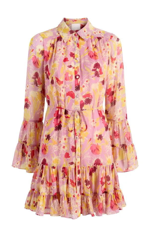 Women Cinq Sept Mini Tossed Floral Lyra Dress Mauve Orchid Multi