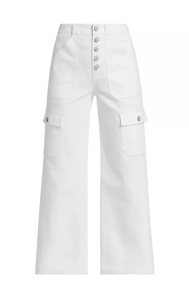 Women Cinq Sept Pants Cargo Benji Pant White