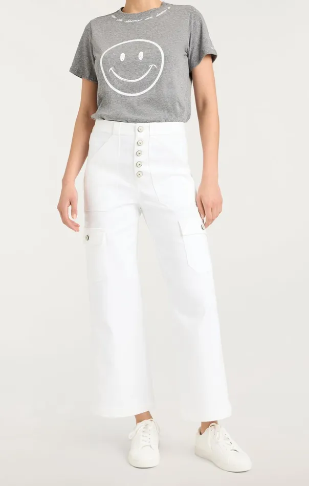 Women Cinq Sept Pants Cargo Benji Pant White