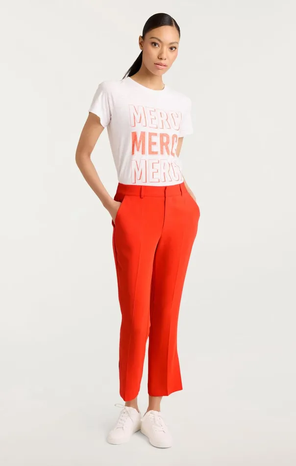 Women Cinq Sept Pants Cropped Kerry Pant Deep Tangelo