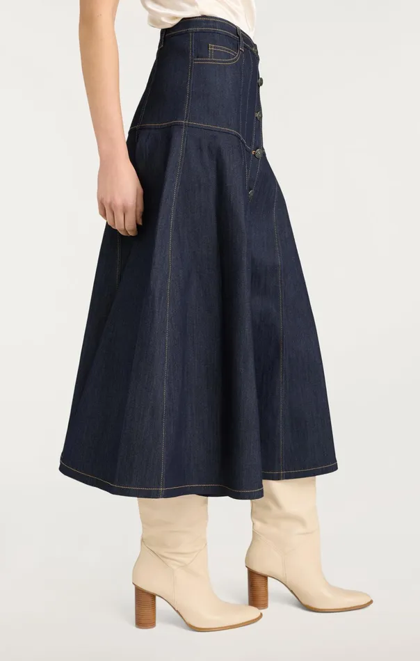 Women Cinq Sept Skirts Veena Skirt Indigo