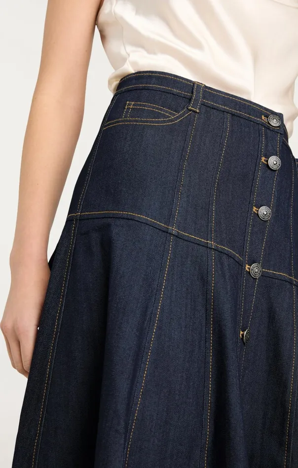 Women Cinq Sept Skirts Veena Skirt Indigo