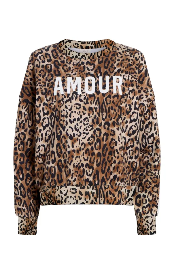 Women Cinq Sept Sweaters and Knits Leopard Amour Brandy Sweatshirt Pullover Blacksahara