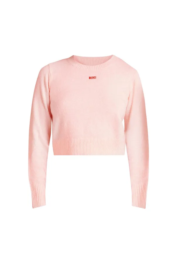 Women Cinq Sept Sweaters and Knits Merci Cropped Pullover Oleander