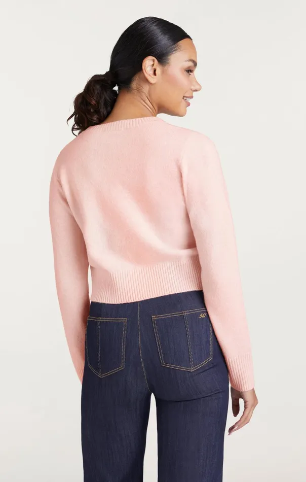 Women Cinq Sept Sweaters and Knits Merci Cropped Pullover Oleander