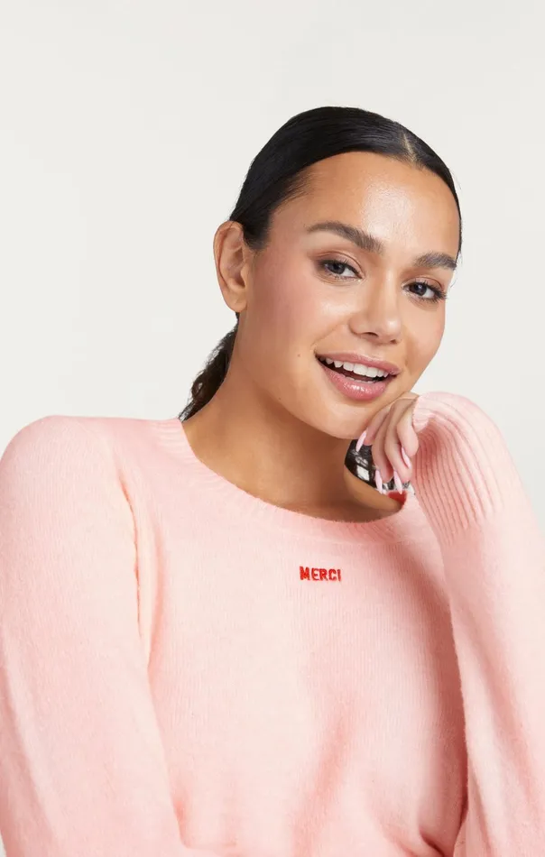 Women Cinq Sept Sweaters and Knits Merci Cropped Pullover Oleander