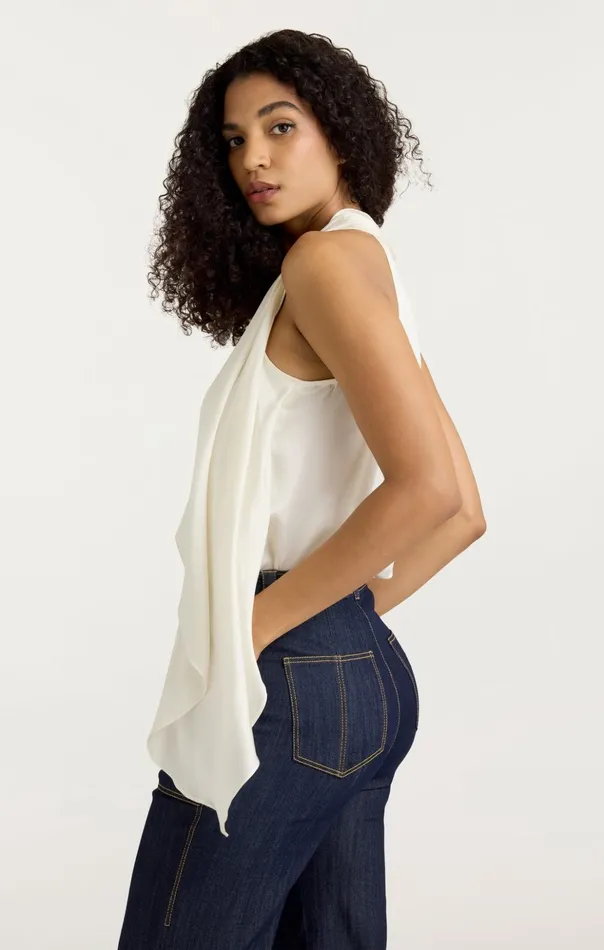 Women Cinq Sept Tank Tops and Camisoles Louella Top Ivory