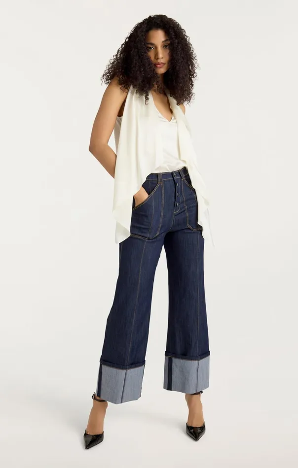 Women Cinq Sept Tank Tops and Camisoles Louella Top Ivory