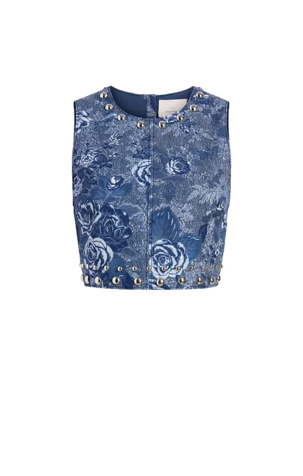 Women Cinq Sept Tank Tops and Camisoles Maia Top Indigo Multi