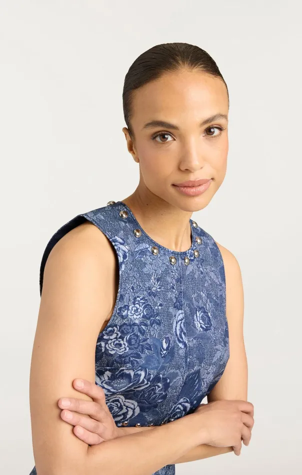 Women Cinq Sept Tank Tops and Camisoles Maia Top Indigo Multi