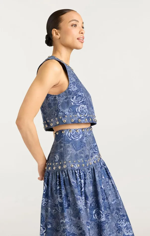 Women Cinq Sept Tank Tops and Camisoles Maia Top Indigo Multi