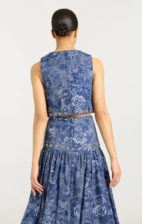 Women Cinq Sept Tank Tops and Camisoles Maia Top Indigo Multi