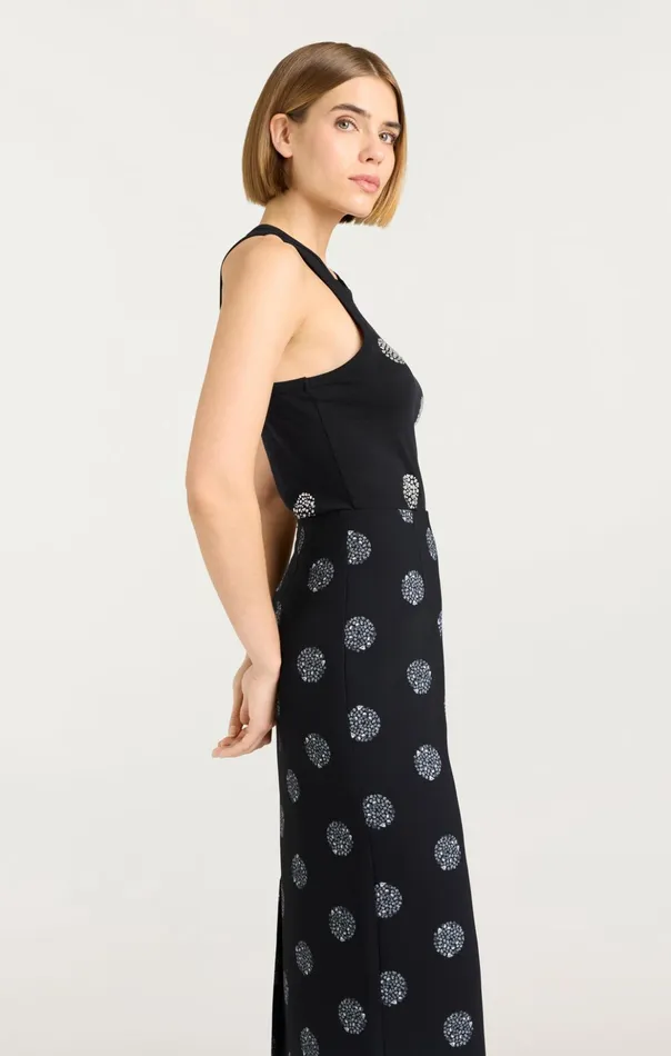 Women Cinq Sept Tank Tops and Camisoles Polka Dot Embellished Lizzie Tank Blacksilver