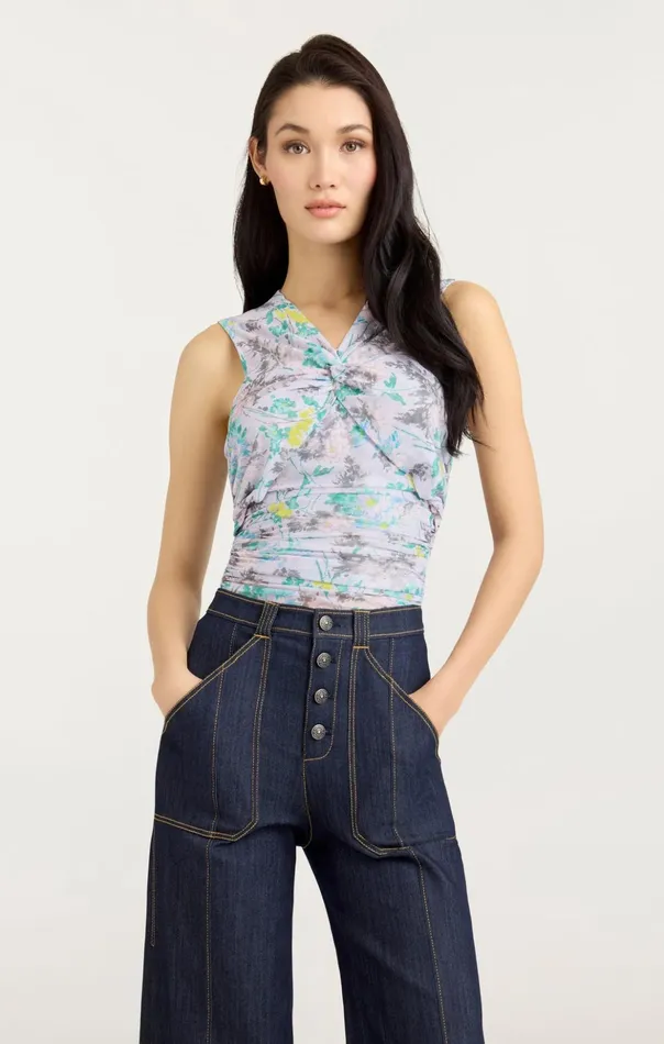 Women Cinq Sept Tank Tops and Camisoles Sleeveless Aniya Top Pastel Multi