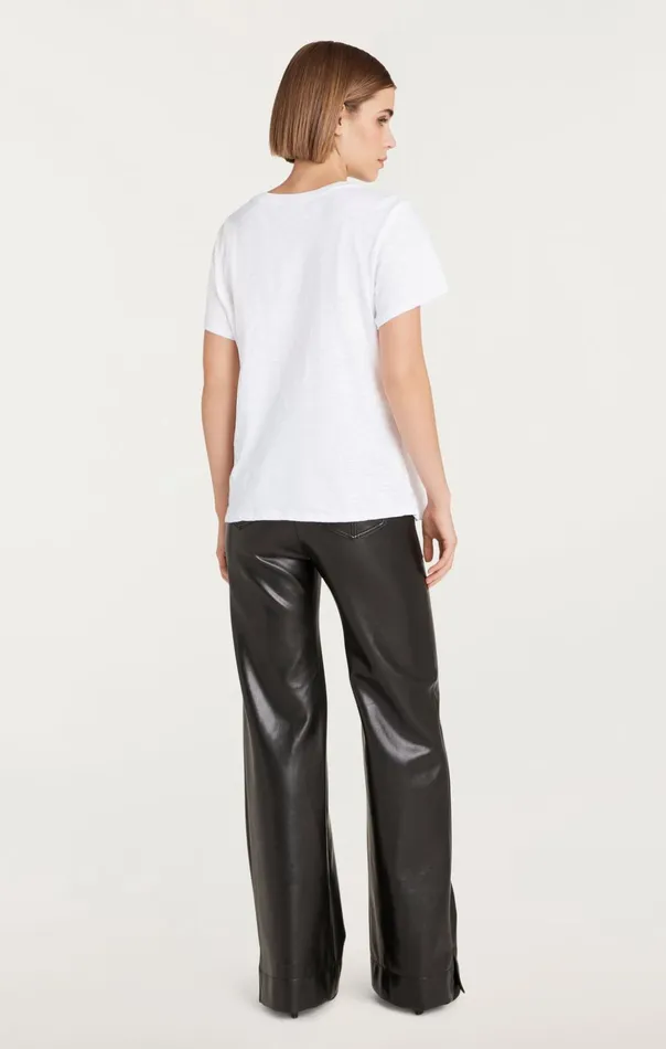 Women Cinq Sept Tees and Pullovers Amour Amour Amour Foiled Tee Whitesilver