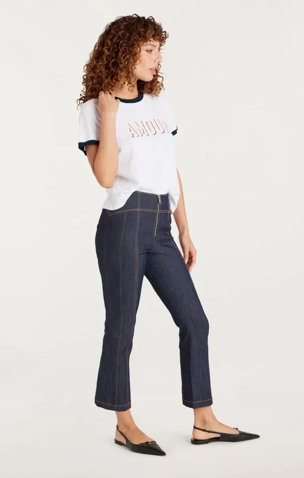 Women Cinq Sept Tees and Pullovers Amour Ringer Tee White