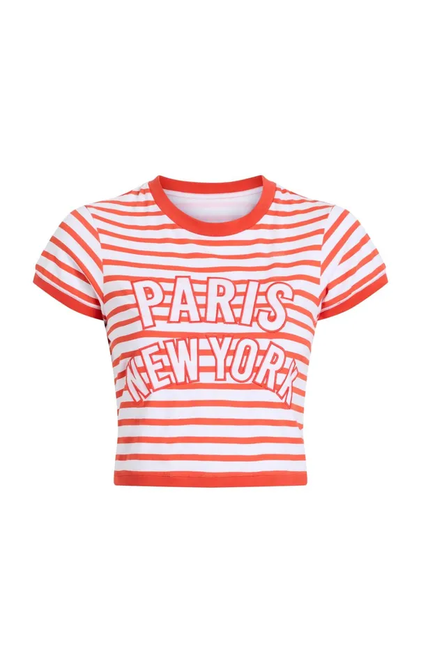 Women Cinq Sept Tees and Pullovers Becka Tee Whitecherry Tomato