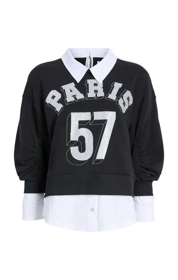 Women Cinq Sept Tees and Pullovers Heatset Paris 57 Justina Pullover Blackwhite Women Cinq Sept Tees and Pullovers Heatset Paris 57 Justina Pullover Blackwhite