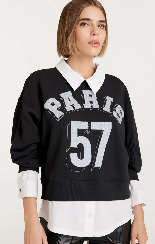 Women Cinq Sept Tees and Pullovers Heatset Paris 57 Justina Pullover Blackwhite
