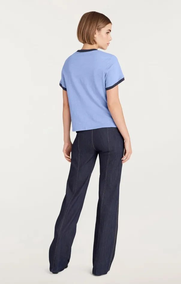 Women Cinq Sept Tees and Pullovers Je Taime Ringer Tee Rustic Blue