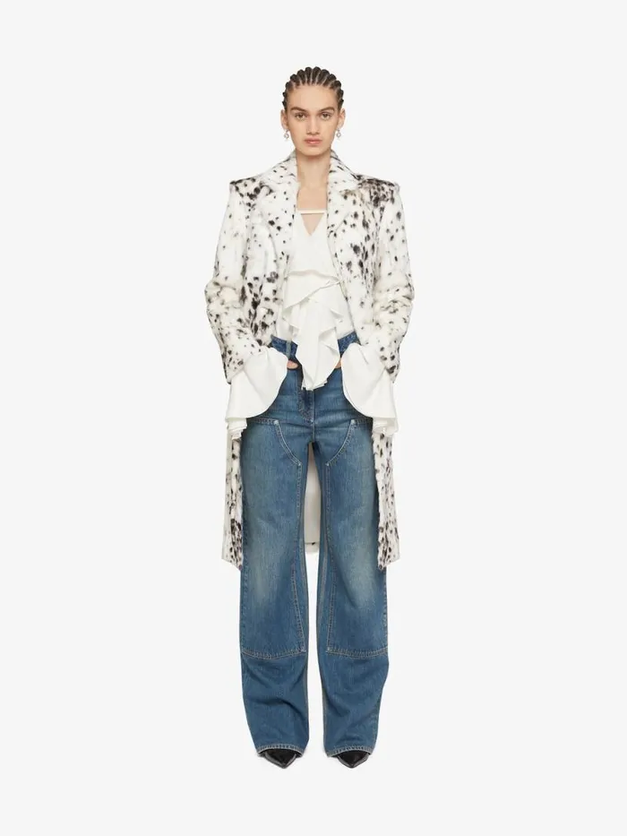 Women Coats and Jackets Givenchy Coat In Fur With Snow Leopard Print Ivoryblack Women Coats and Jackets Givenchy Coat In Fur With Snow Leopard Print Ivoryblack