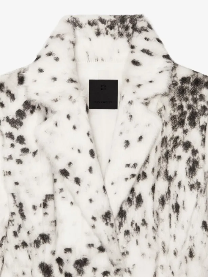 Women Coats and Jackets Givenchy Coat In Fur With Snow Leopard Print Ivoryblack