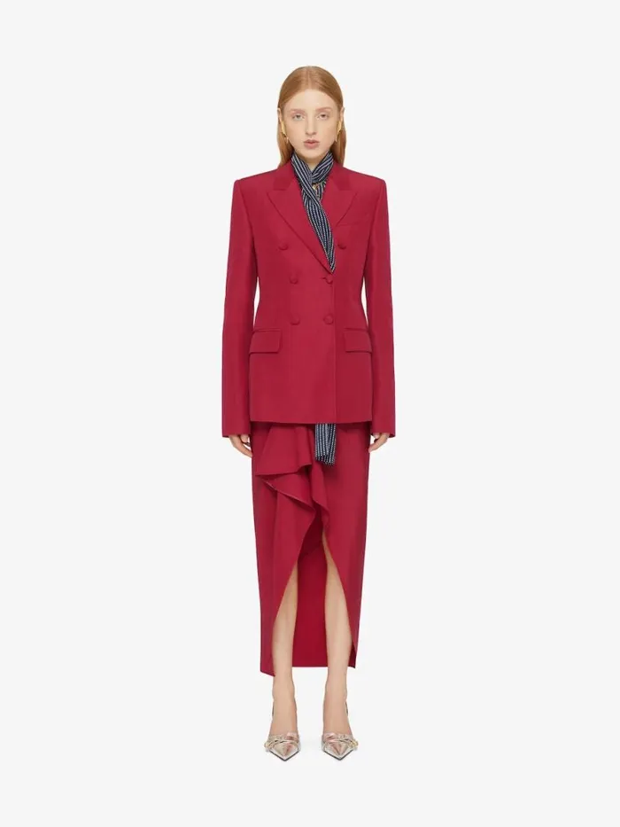 Women Coats and Jackets Givenchy Double Breasted Jacket In Linen And Silk Red Cherry Women Coats and Jackets Givenchy Double Breasted Jacket In Linen And Silk Red Cherry