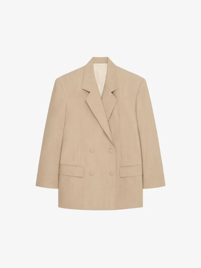 Women Coats and Jackets Givenchy Double Breasted Jacket In Wool Beige