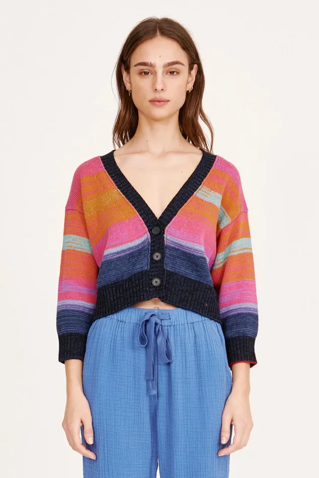 Women Cotton Cashmere Blues Gower Cardigan Raquel Allegra Sweaters and Knits