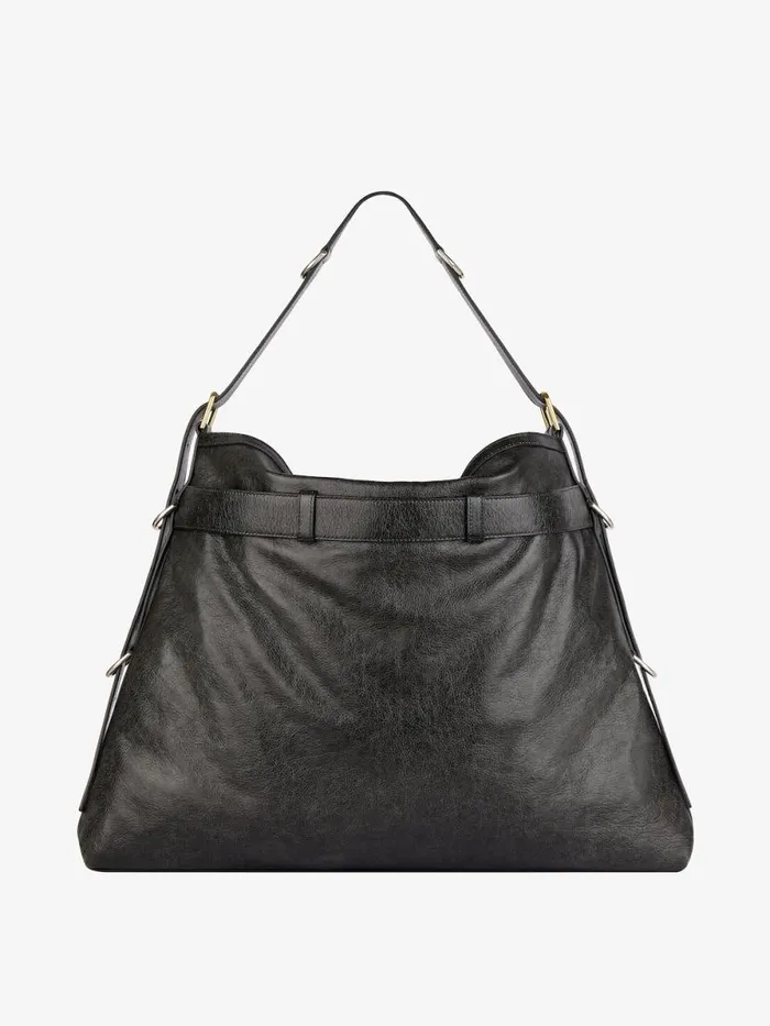 Women Crossbody Bags Givenchy Large Voyou Boyfriend Bag In Aged Leather Black