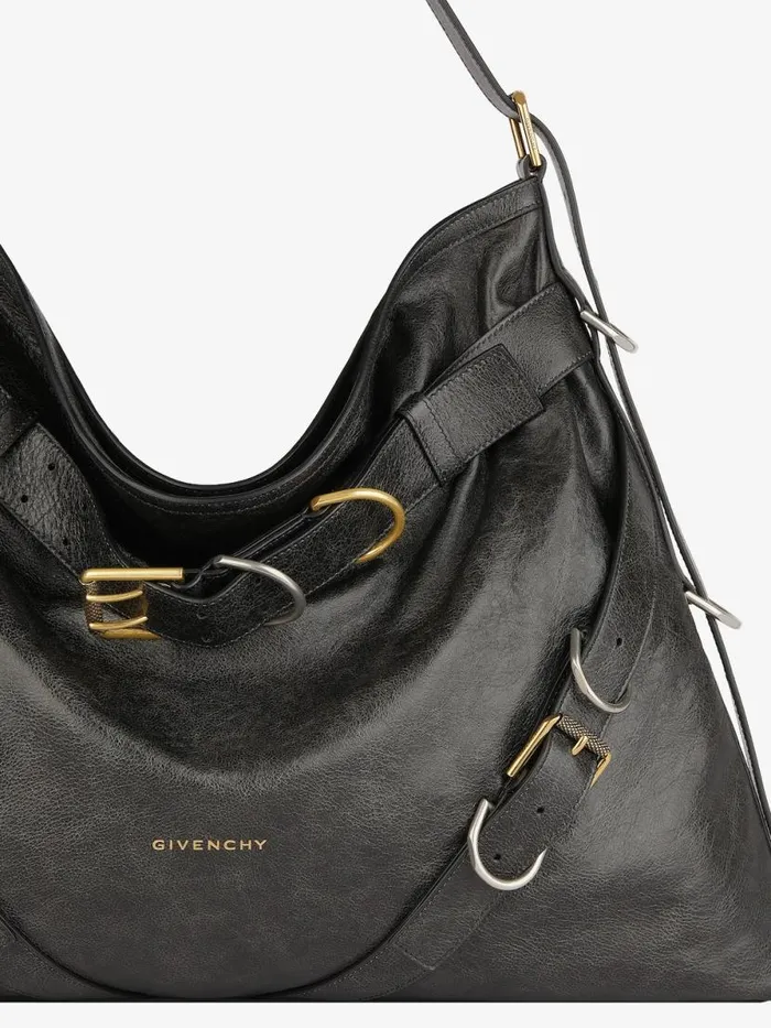 Women Crossbody Bags Givenchy Large Voyou Boyfriend Bag In Aged Leather Black