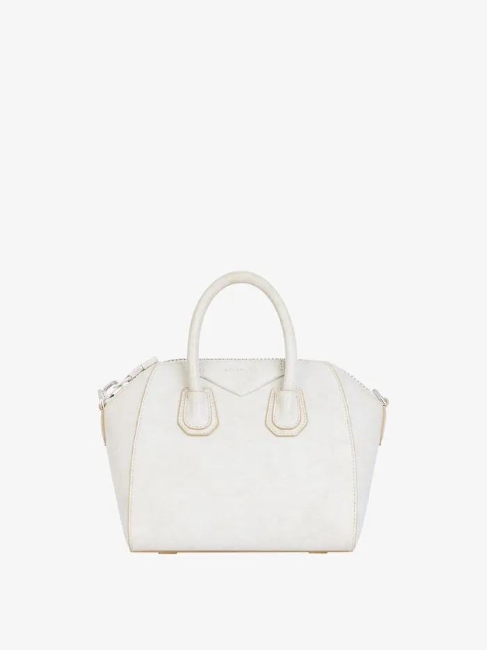Women Crossbody Bags Givenchy Mini Antigona Bag In Aged Leather Ivory
