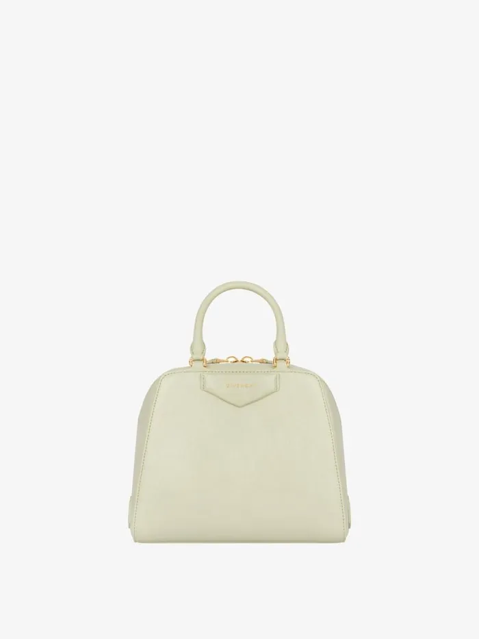 Women Crossbody Bags Givenchy Mini Antigona Cube Bag In Leather Almond Green