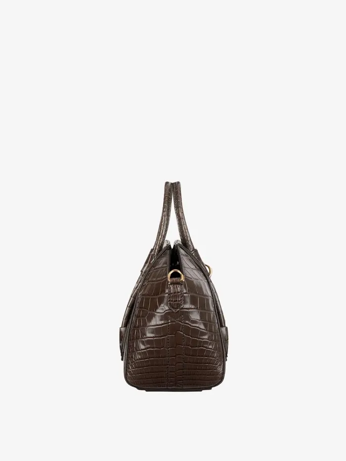 Women Crossbody Bags Givenchy Mini Antigona Lock Bag In Crocodile Dark Brown Women Crossbody Bags Givenchy Mini Antigona Lock Bag In Crocodile Dark Brown