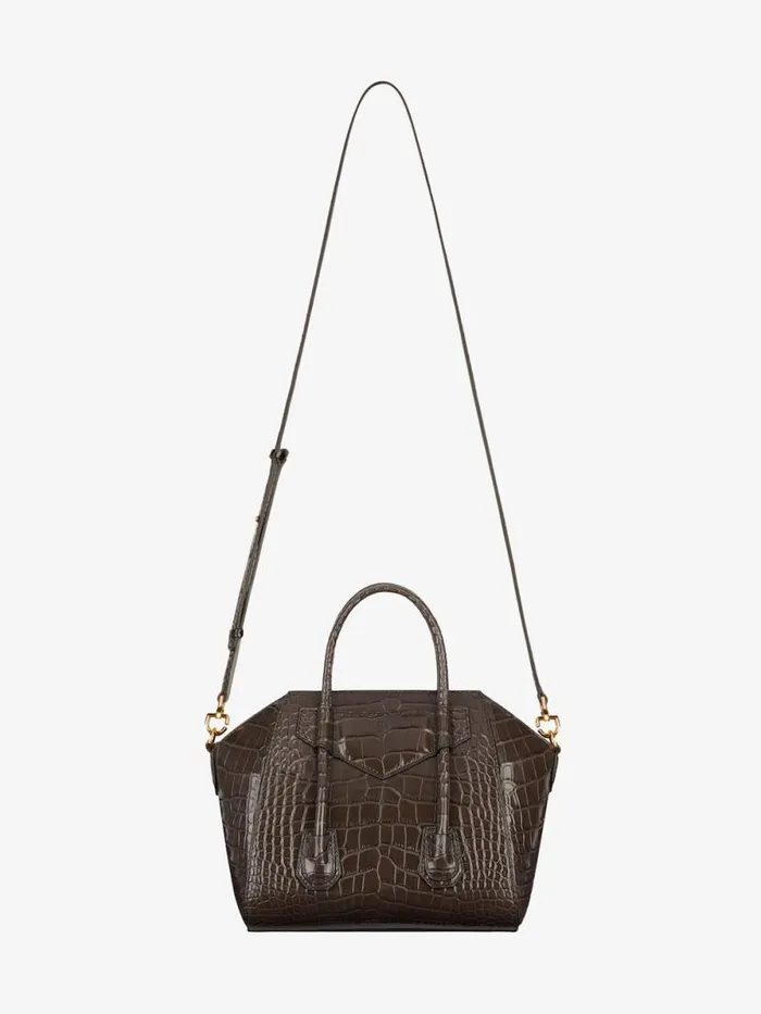 Women Crossbody Bags Givenchy Mini Antigona Lock Bag In Crocodile Dark Brown Women Crossbody Bags Givenchy Mini Antigona Lock Bag In Crocodile Dark Brown