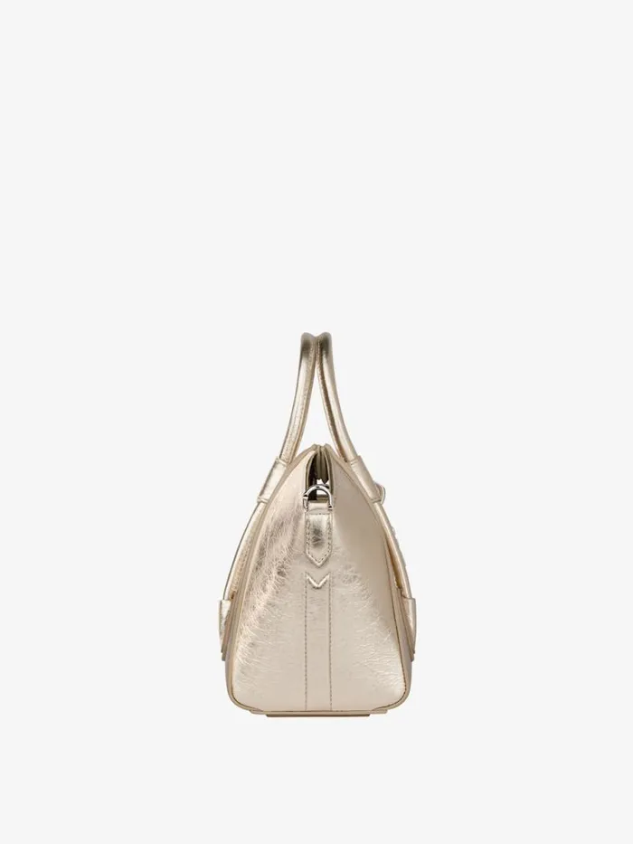 Women Crossbody Bags Givenchy Mini Antigona Lock Bag In Laminated Leather Dusty Golden Women Crossbody Bags Givenchy Mini Antigona Lock Bag In Laminated Leather Dusty Golden