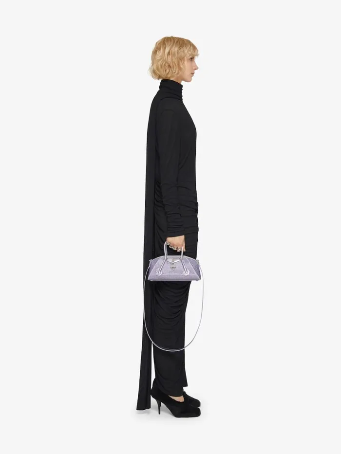 Women Crossbody Bags Givenchy Mini Antigona Stretch Bag In Satin With Strass Lavender Women Crossbody Bags Givenchy Mini Antigona Stretch Bag In Satin With Strass Lavender