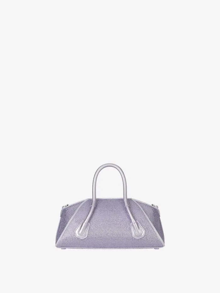Women Crossbody Bags Givenchy Mini Antigona Stretch Bag In Satin With Strass Lavender Women Crossbody Bags Givenchy Mini Antigona Stretch Bag In Satin With Strass Lavender