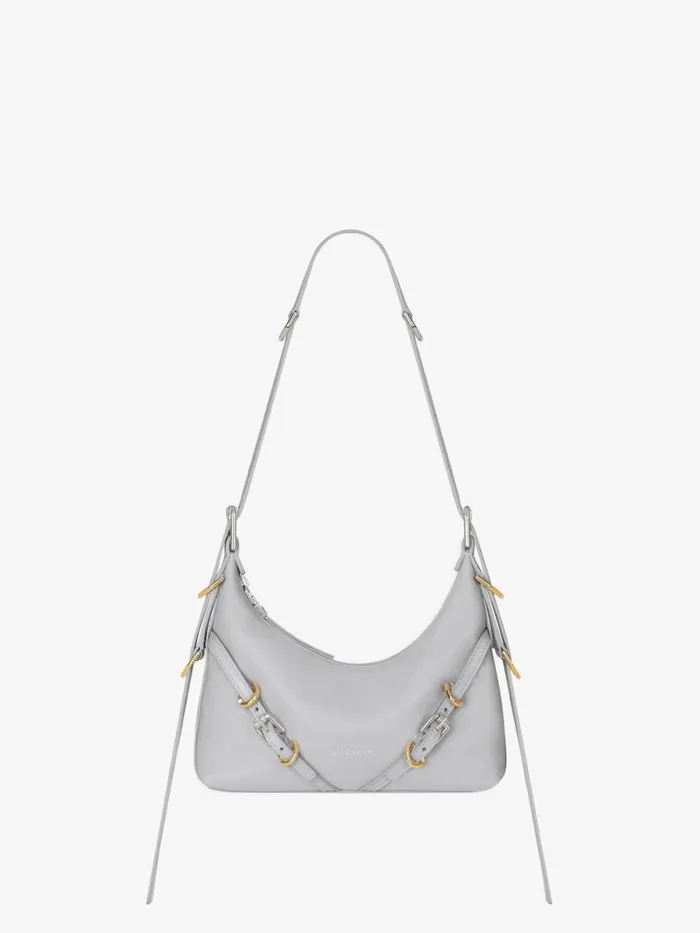 Women Crossbody Bags Givenchy Mini Voyou Bag In Leather Light Grey