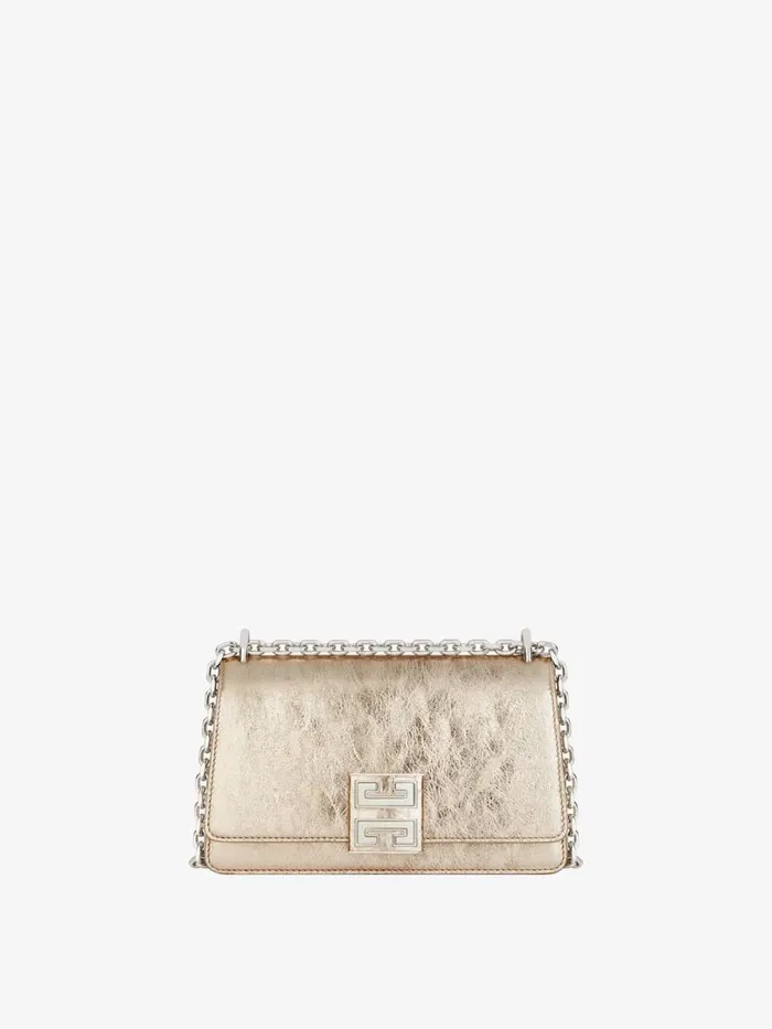 Women Crossbody Bags Givenchy Small 4G Bag In Laminated Leather With Chain Dusty Golden Women Crossbody Bags Givenchy Small 4G Bag In Laminated Leather With Chain Dusty Golden