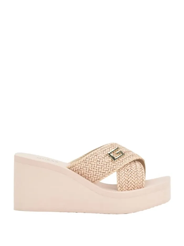 Women Danvi Braided Wedge Sandals Light Natural 110 Sandals GUESS