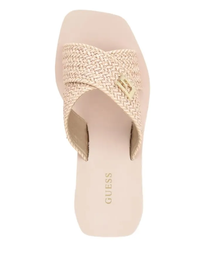 Women Danvi Braided Wedge Sandals Light Natural 110 Sandals GUESS