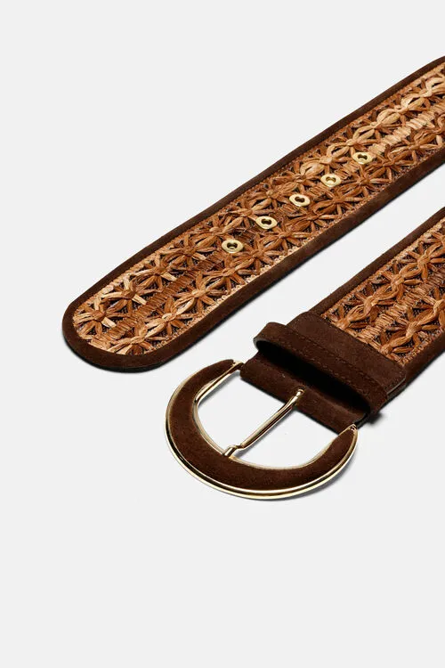Women Decoupage Decoupage BrownGold Belts Luisa Spagnoli Women Decoupage Decoupage BrownGold Belts Luisa Spagnoli