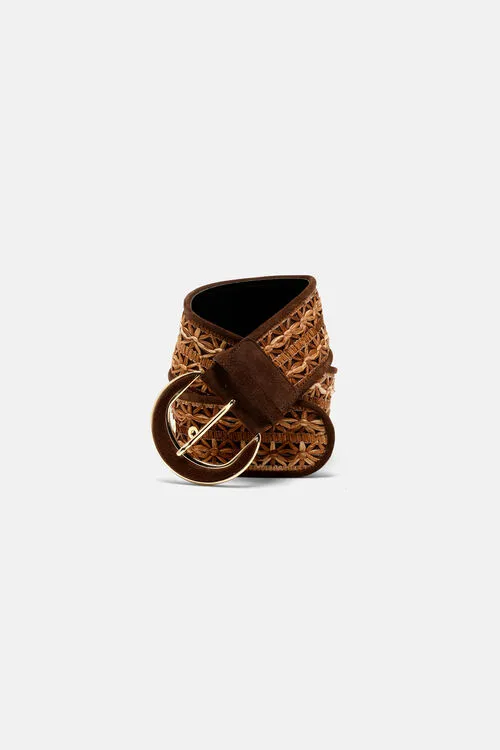 Women Decoupage Decoupage BrownGold Belts Luisa Spagnoli Women Decoupage Decoupage BrownGold Belts Luisa Spagnoli