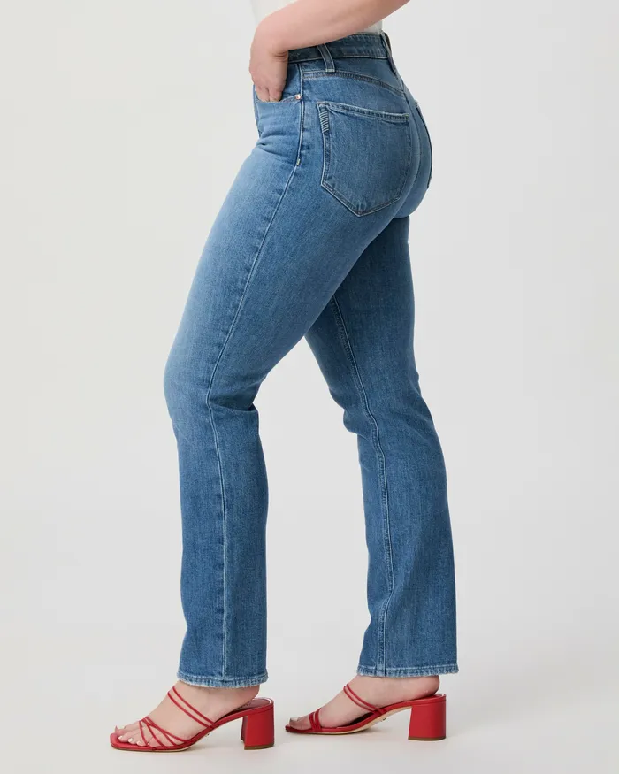 Women Denim PAIGE Flaunt Denim Knockout Straight Jean 8211 Mosaic