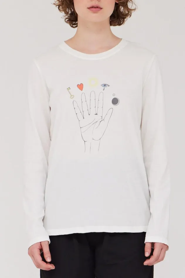 Women Dirty White Cosmic Hand Tilda Tee Raquel Allegra TShirts