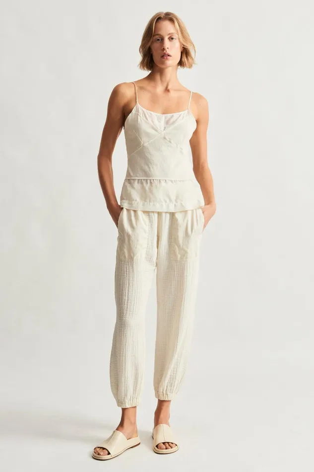 Women Dirty White Fulani Tank Top Raquel Allegra Tops
