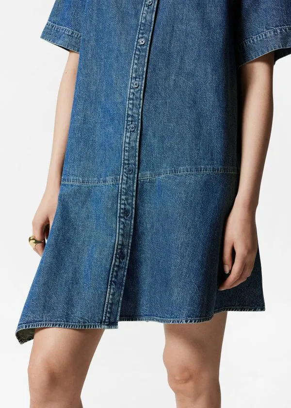 Women Dresses and Other Stories Asymmetrical TShirt Denim Dress Blue